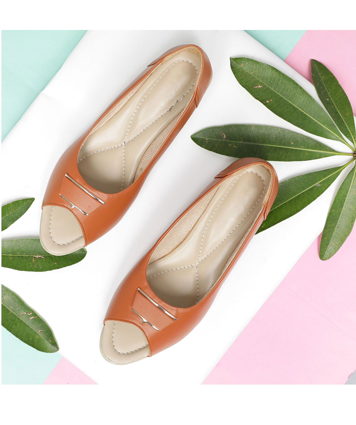 Sindhi Footwear Women`s Brown Rexin Office Ballerinas