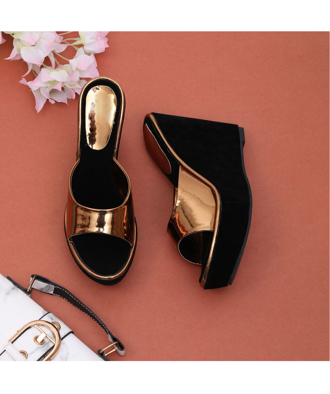 Sindhi Footwear Women`s Copper Synthetic Leather Sandals