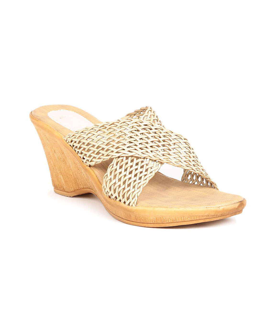 Sindhi Footwear Women`s Cream Rexin Casual Wedge