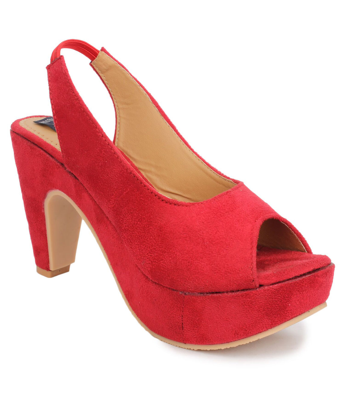 Sindhi Footwear Women`s Red Rexin Casual Sandals