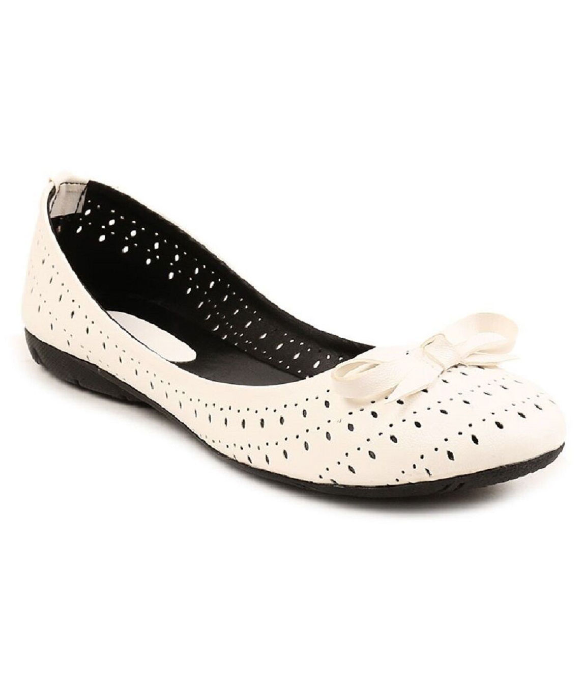 Sindhi Footwear Women`s White Synthetic Ballerinas