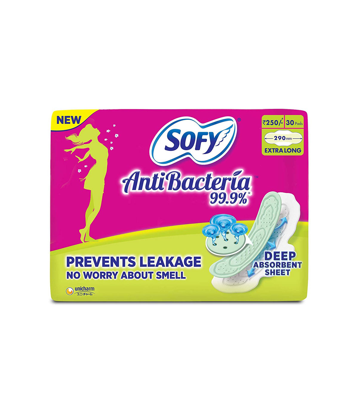 Sofy Antibacteria Extra Long Pads - 30 Count