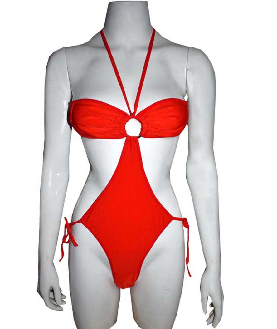 Solid Women Tankini Red Swimsuit