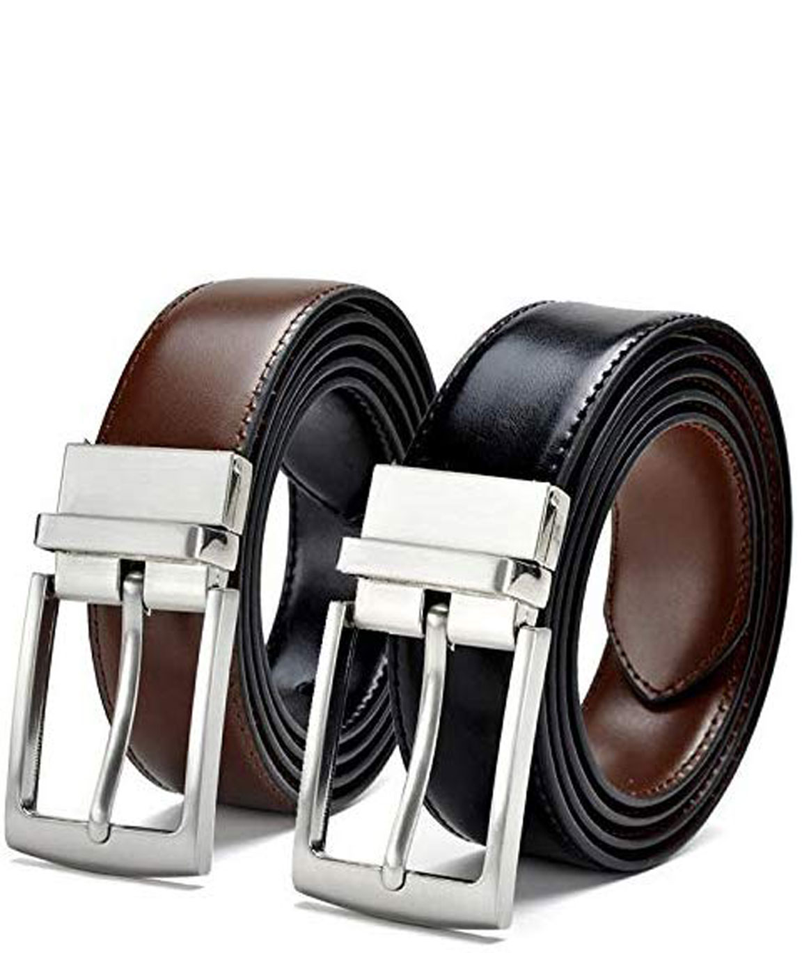 URBAN ALFAMI Mens Reversible belt for men, Black/Brown color formal gents belt, gift for men, upto 42 size, RSTX-01