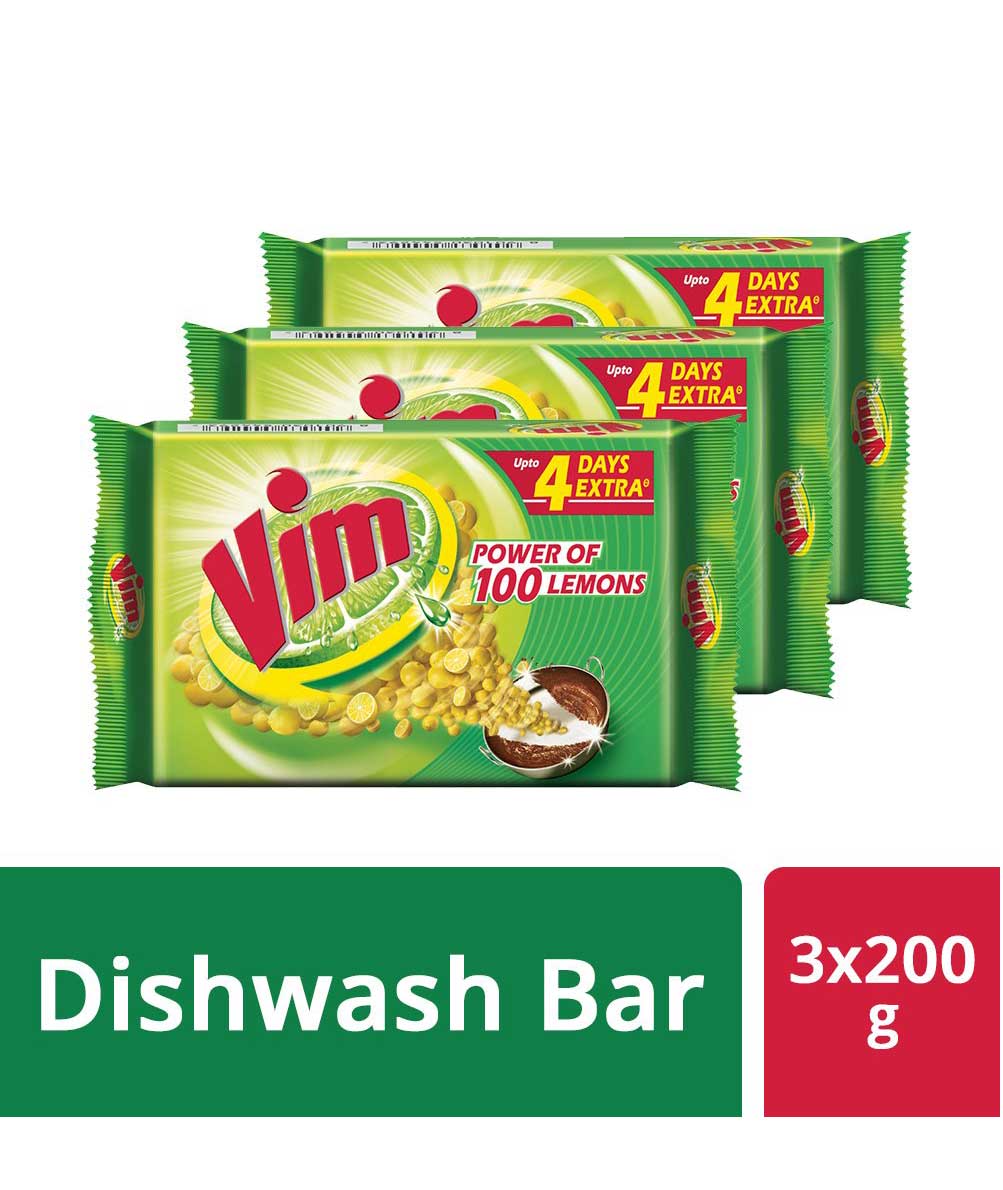 Vim Dishwash Bar - 200 gm (Pack of 3)