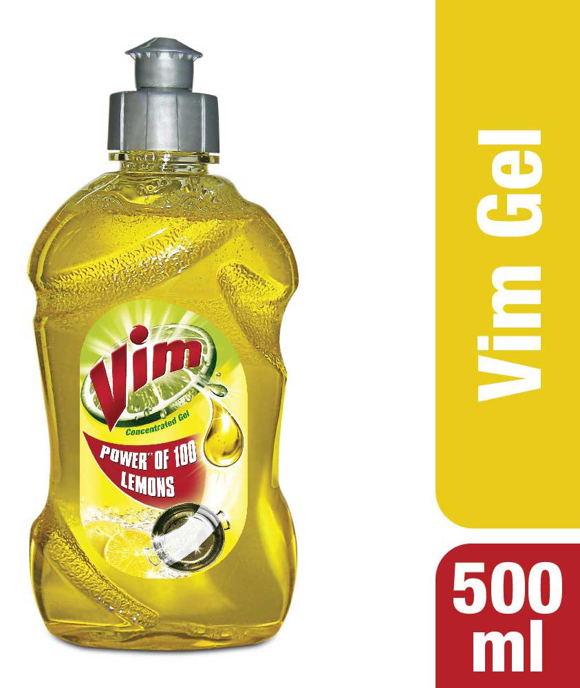 Vim Dishwash Gel, Lemon, 500 ml
