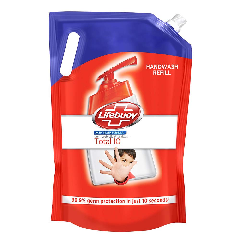 Lifebuoy Total 10 Activ Silver Formula-Germ Protection Handwash Refill, 1.5 L