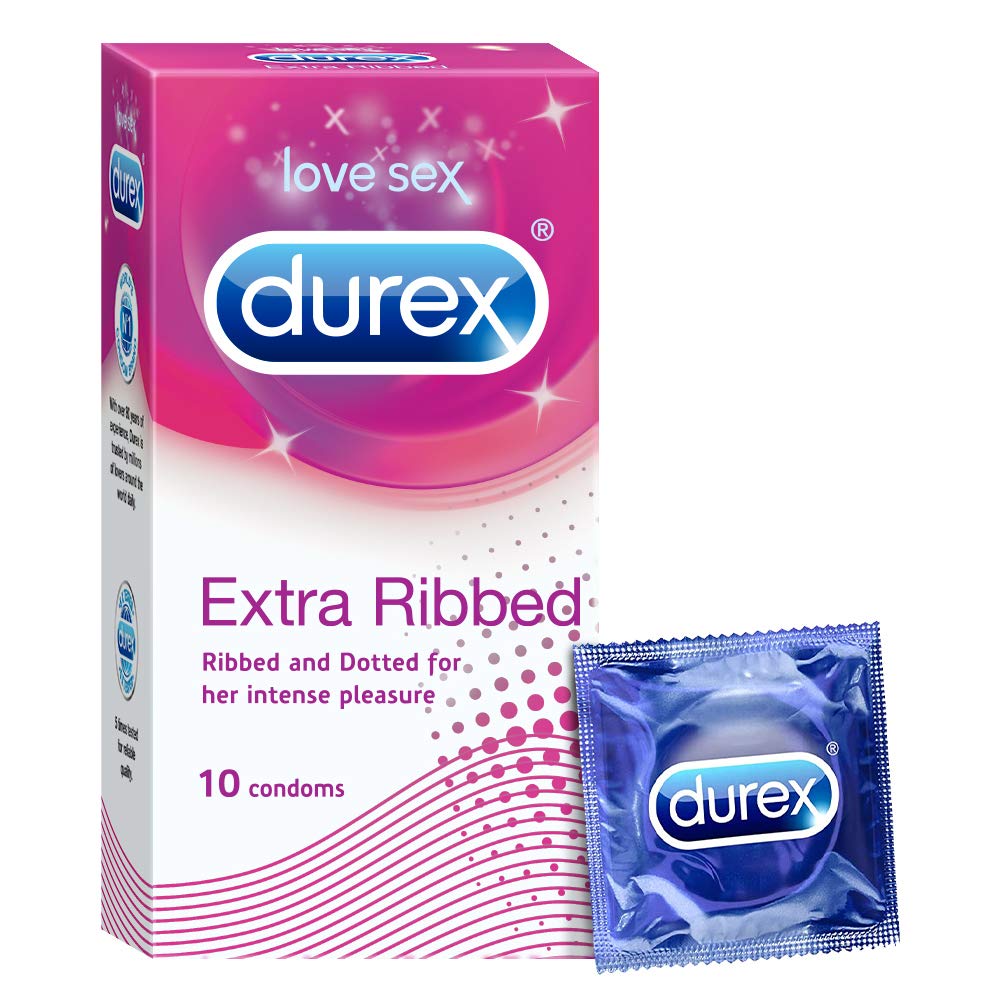 Durex Condoms, Extra Ribbed - 10 Count