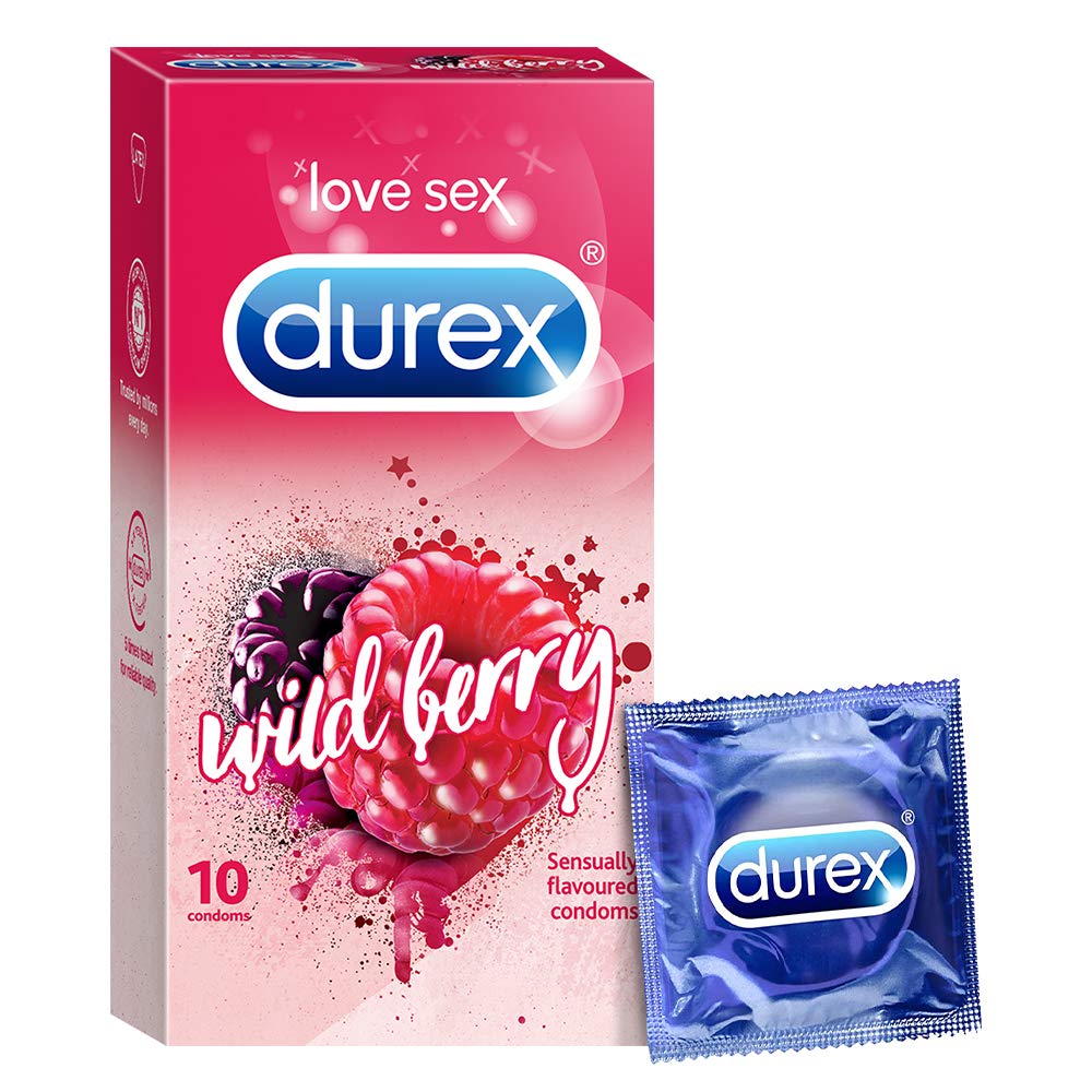 Durex Wild berry Flavoured Condoms For Men - 10s