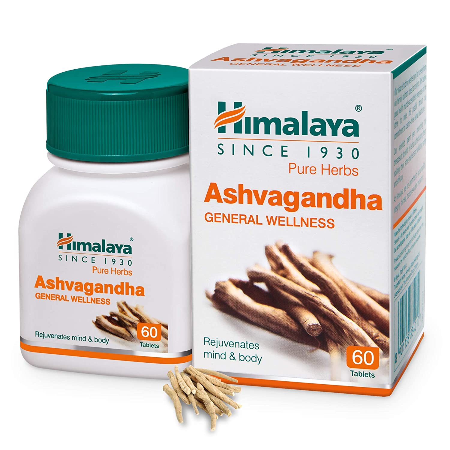 Himalaya Ashwagandha General Wellness |Rejuvenates mind & body | Tablets - 60 Count