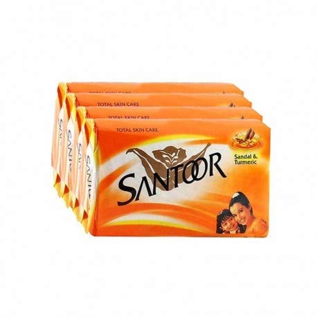 Santoor Sandal and Turmeric, Bathing Bar, 75gm ,Pack of 4