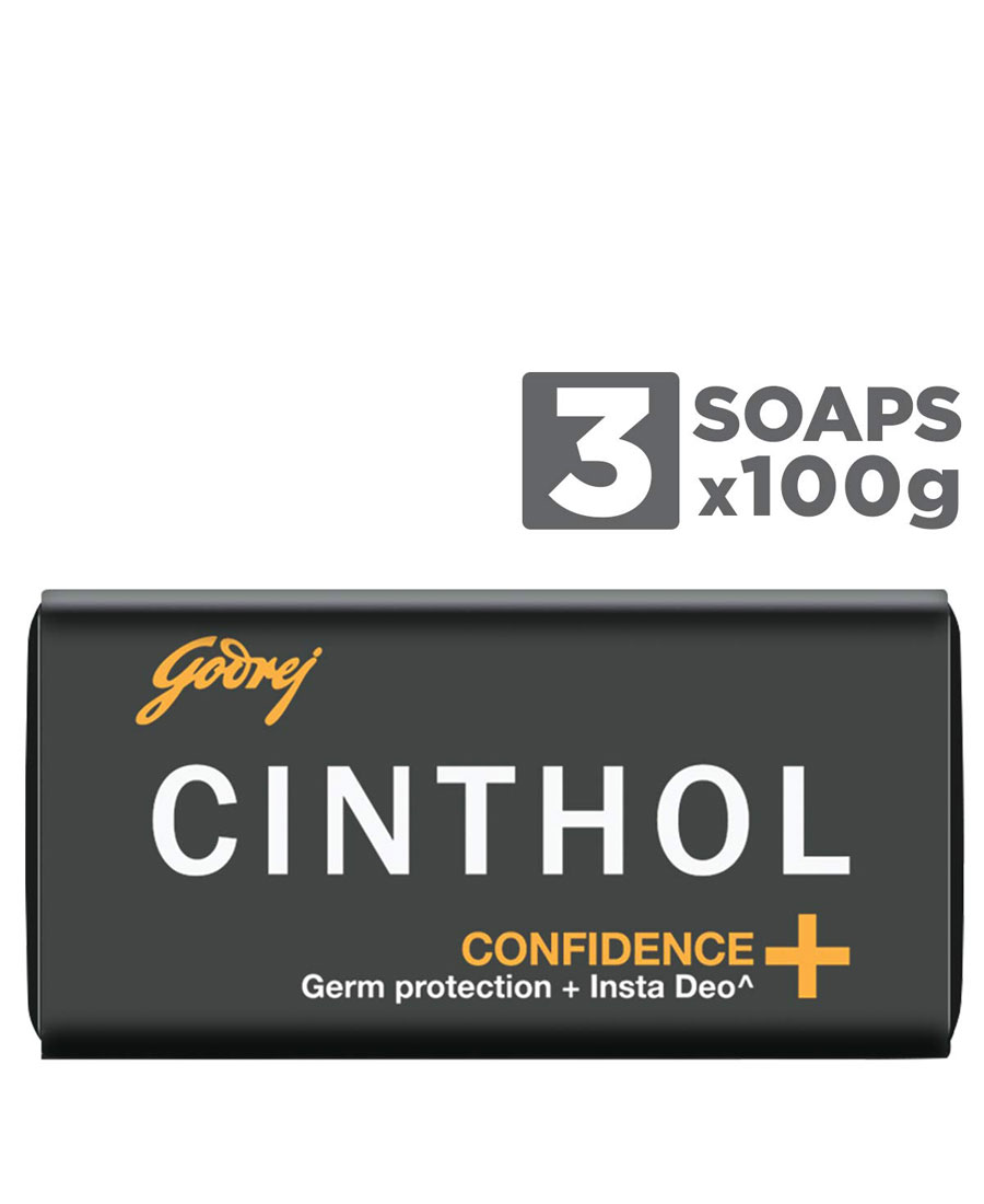 Cinthol Health+ Bath Soap 99.9% Germ Protection, 100gm (Pack of 3)