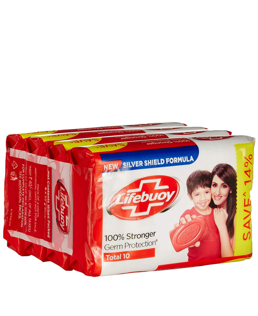Lifebuoy Silver Shield Formula Soap Bar, 56gm (Pack of 4)