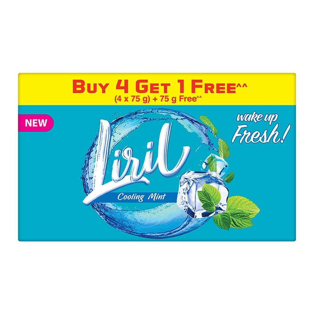 Liril Cooling Mint Soap, 75gm (Buy 4 Get 1 Free)