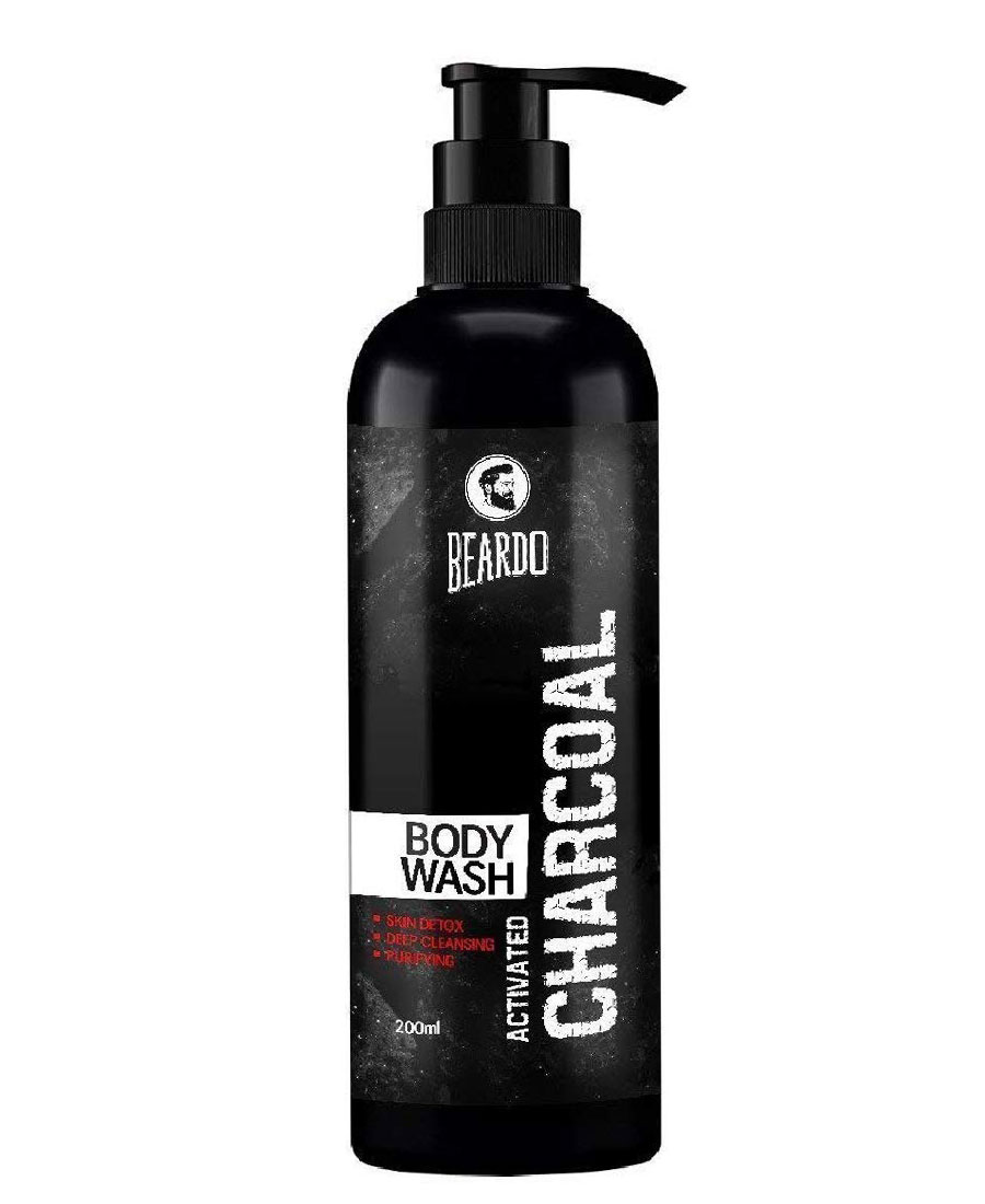 Beardo Activated Charcoal Body Wash for Men, 200ml | With Activated Charcoal | Soap Free | Deep Cleansing | Skin Detox | Anti-Pollution | For Body & Face| Refreshing Fragrance