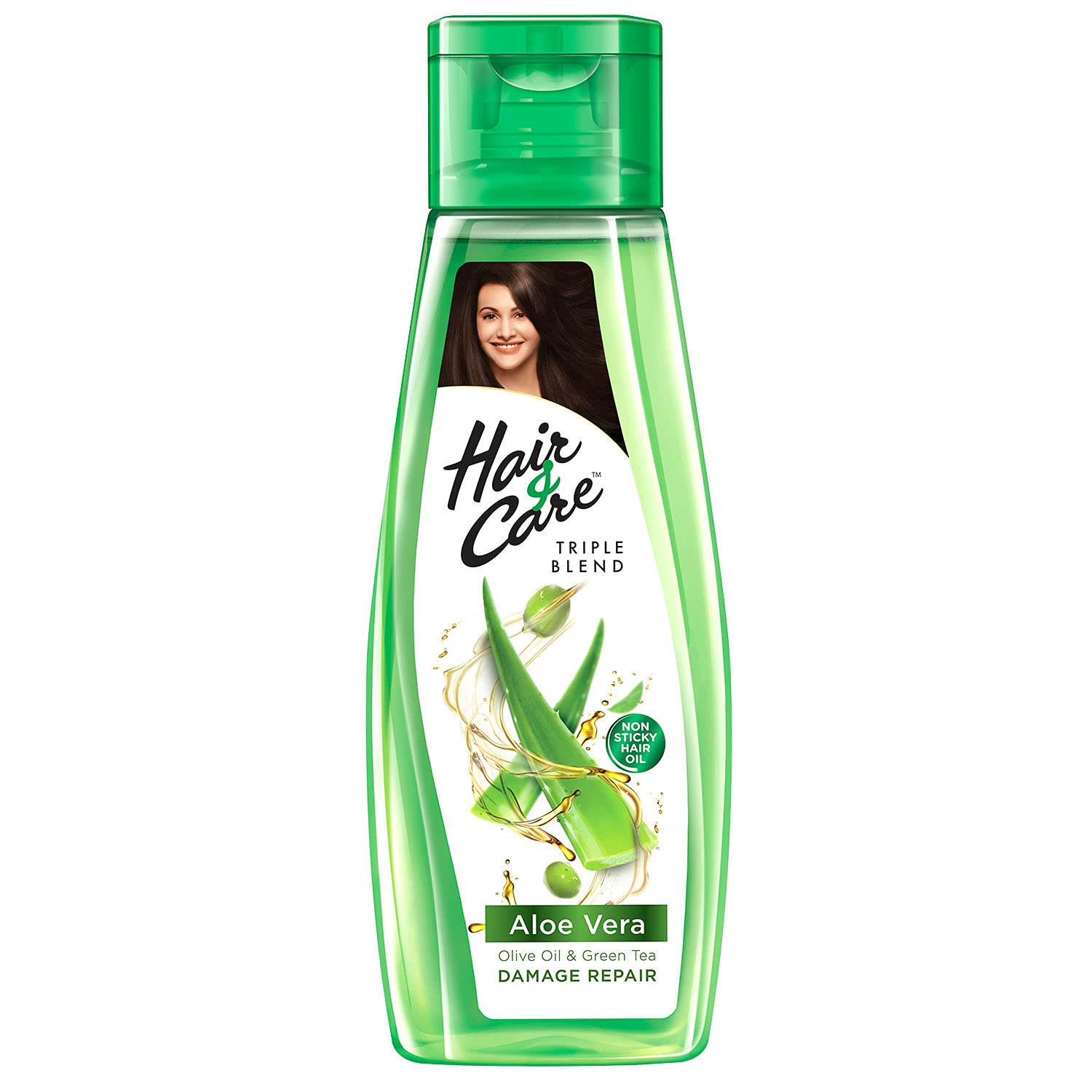 Hair & Care with Aloe Vera, Olive Oil & Green Tea Damage Repair Non-Sticky Hair Oil, 300 ml