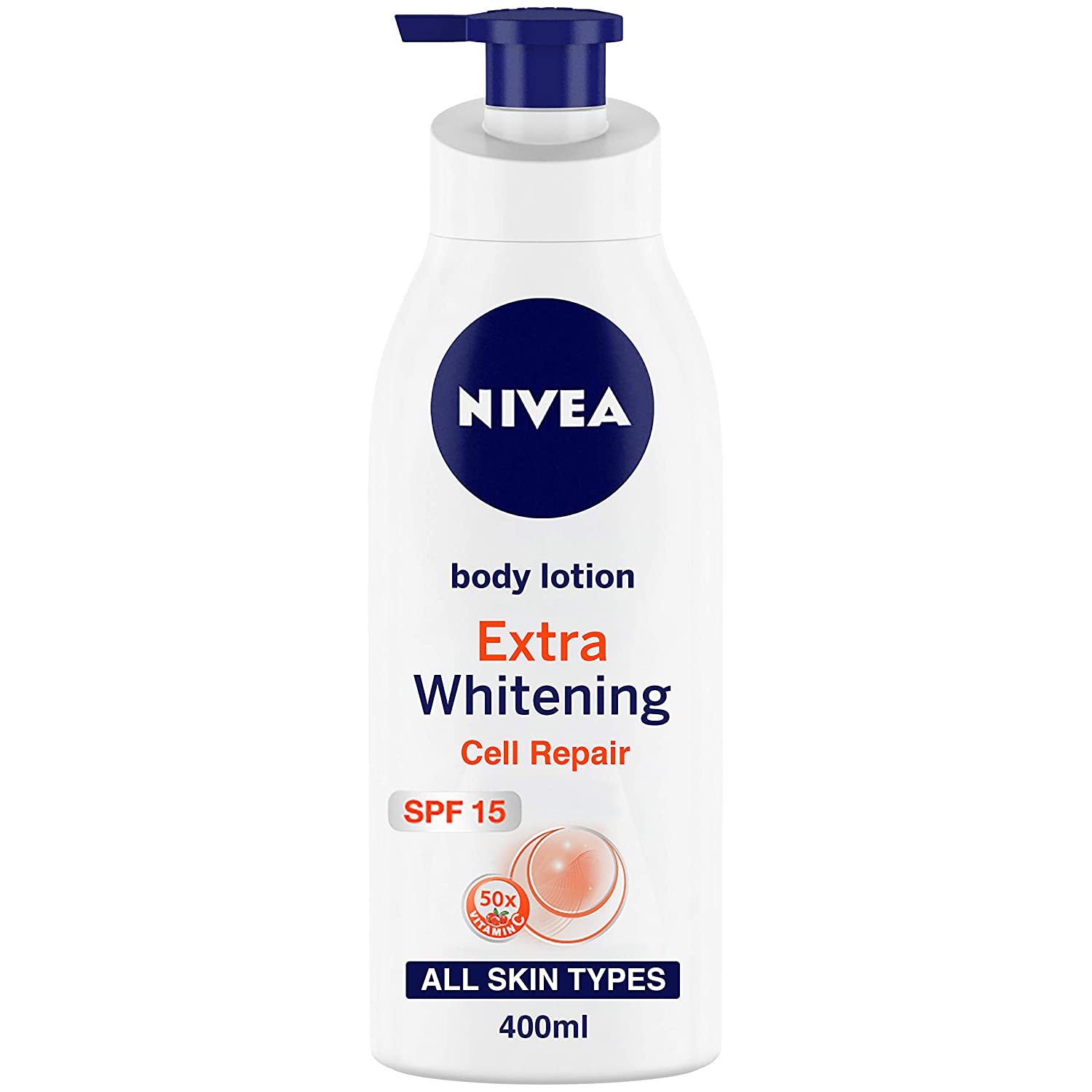 NIVEA Body Lotion, Extra Whitening Cell Repair SPF 15, For All Skin Types, 400ml