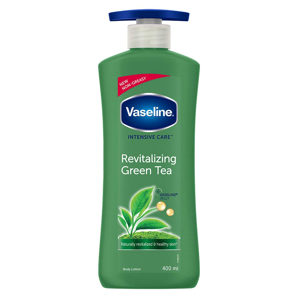Vaseline Non-Greasy Formula with Pure Green Tea Extracts Revitalizing Green Tea Body Lotion, For Dull And Dry Skin - 400 ml