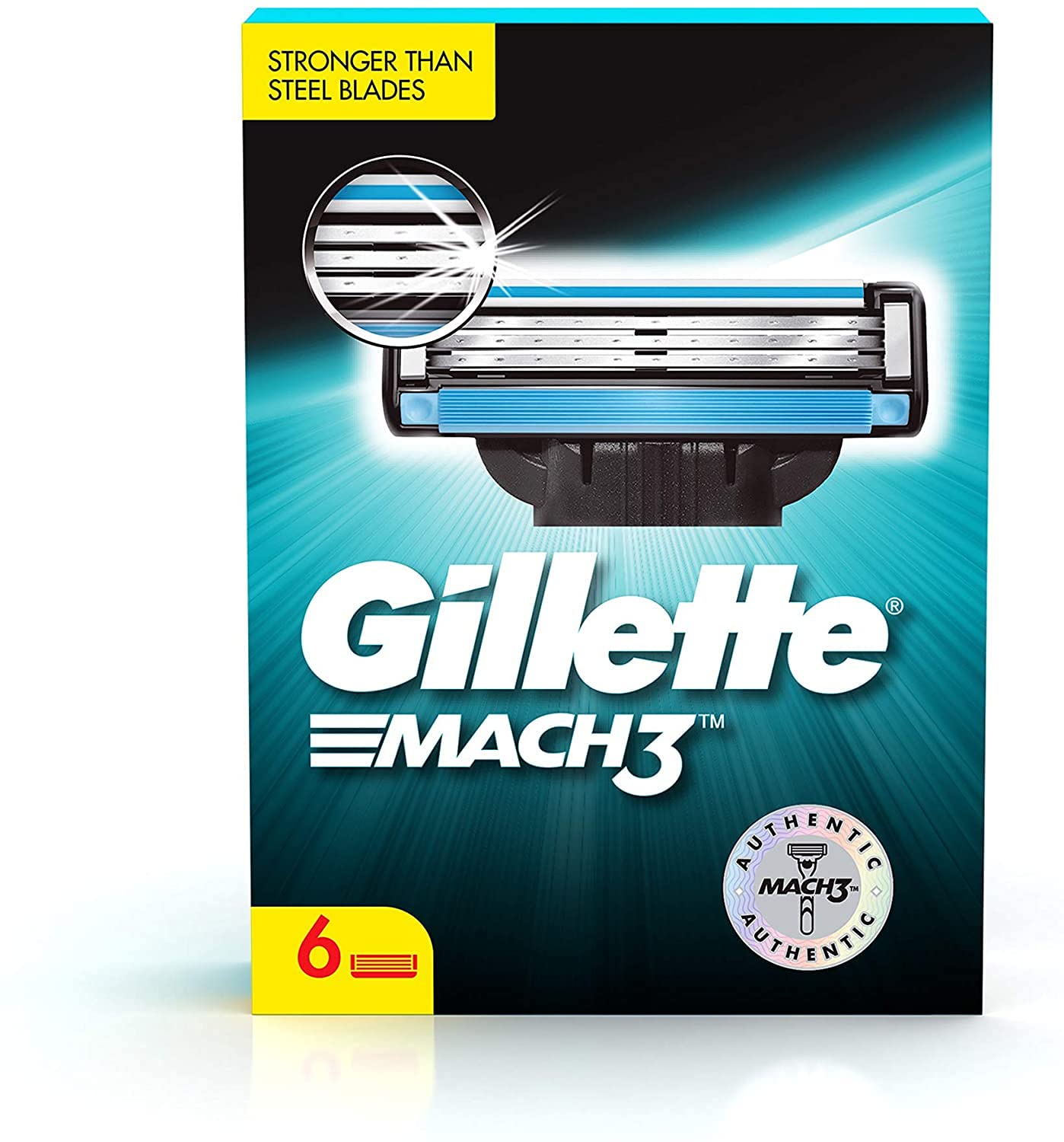 Gillette Mach 3 Shaving Blades- Pack of 6 (Cartridges)