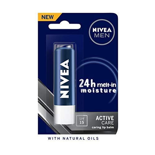 NIVEA Men Lip Balm, Active Care SPF for 24h Moisture, 4.8 gm