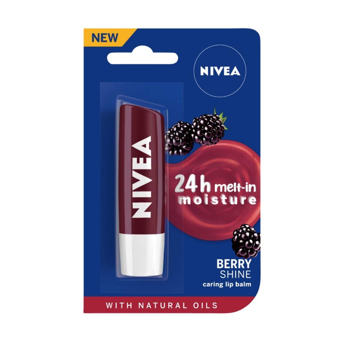NIVEA Lip Balm, Fruity Berry Shine, 4.8gm
