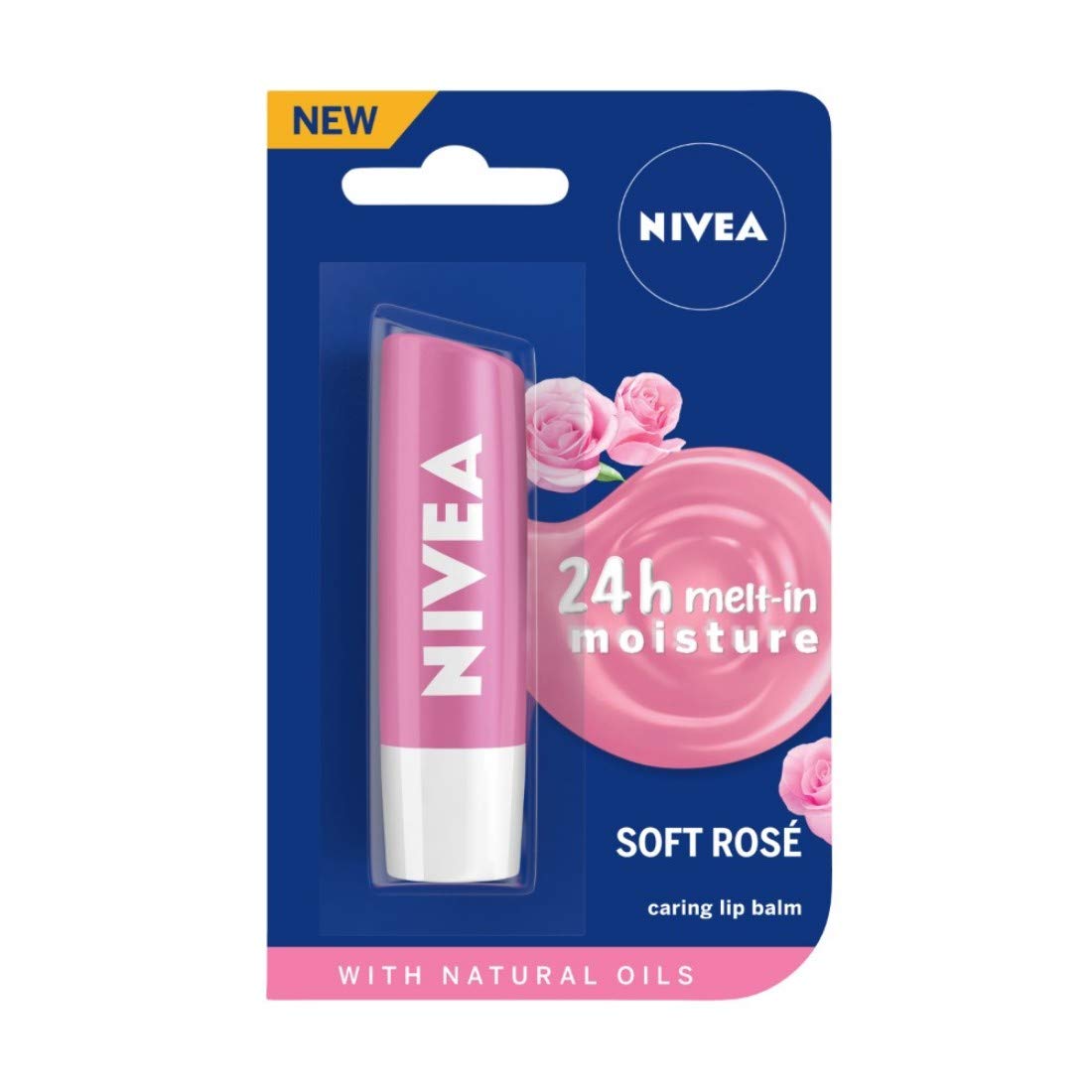NIVEA Lip Balm, Soft Rose, 4.8gm