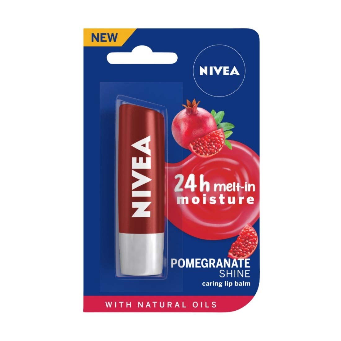 NIVEA Lip Balm, Pomegranate Shine, 4.8gm