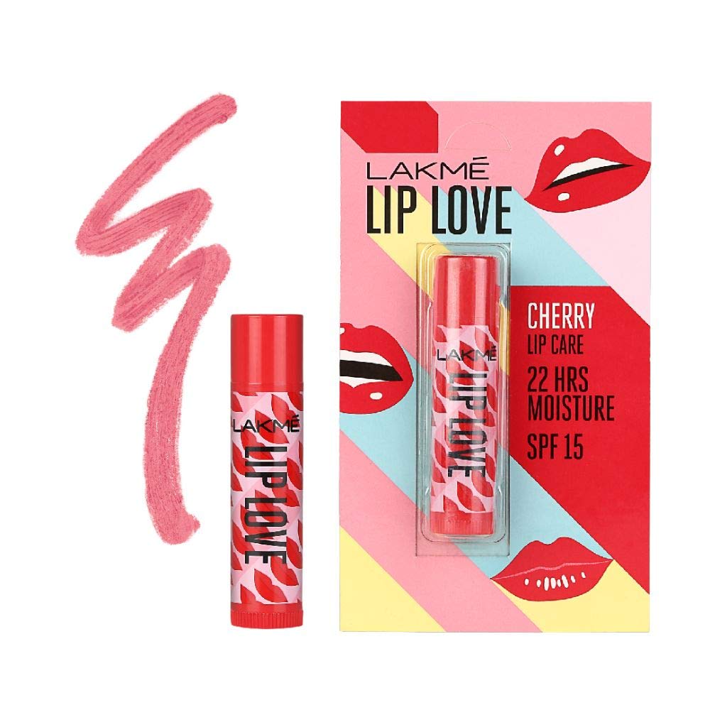 Lakm Lip Love Chapstick Cherry, Lip Balm With Spf 15, 4.5 gm