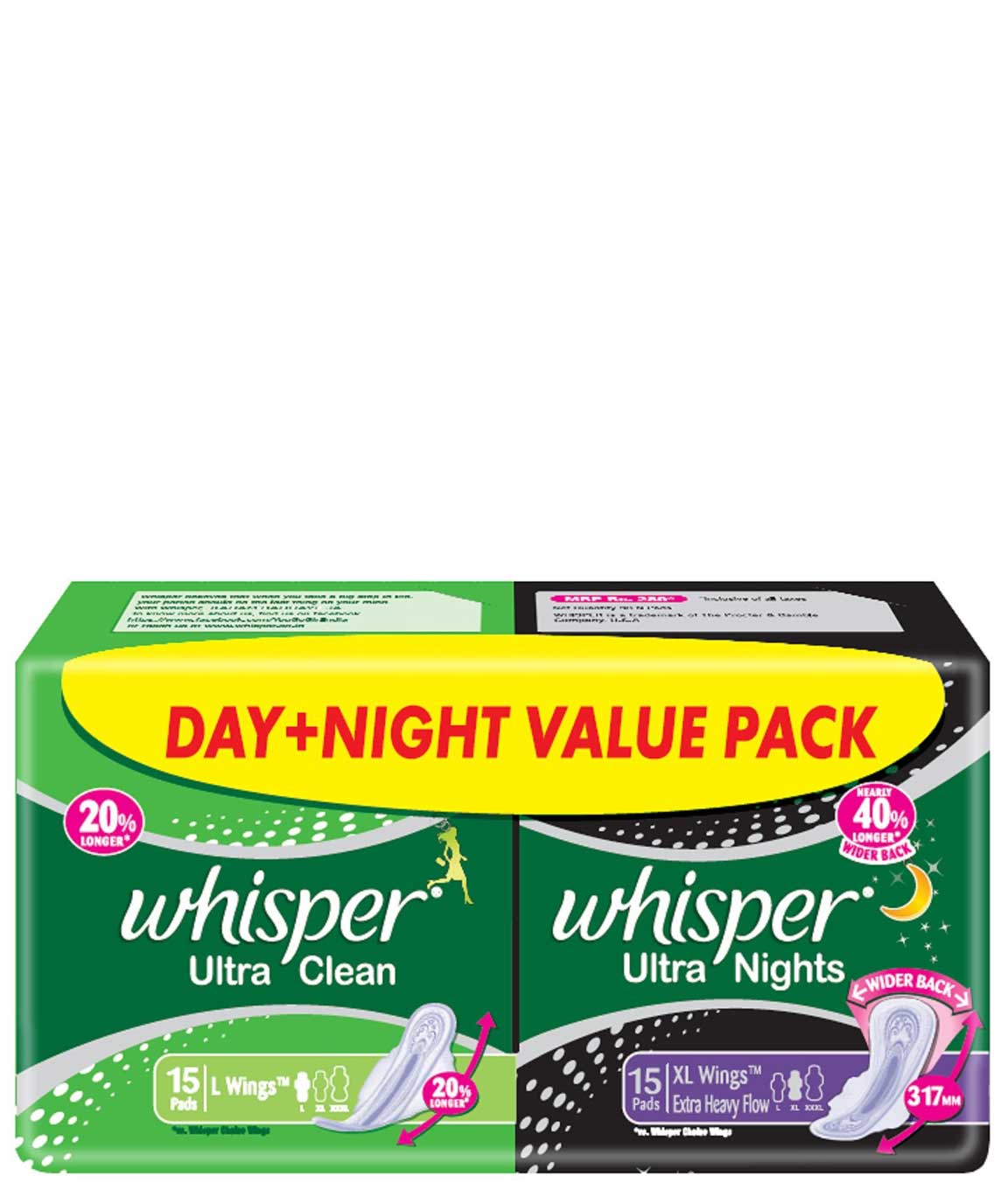 Whisper Day and Night Value Pack (30 Pads)