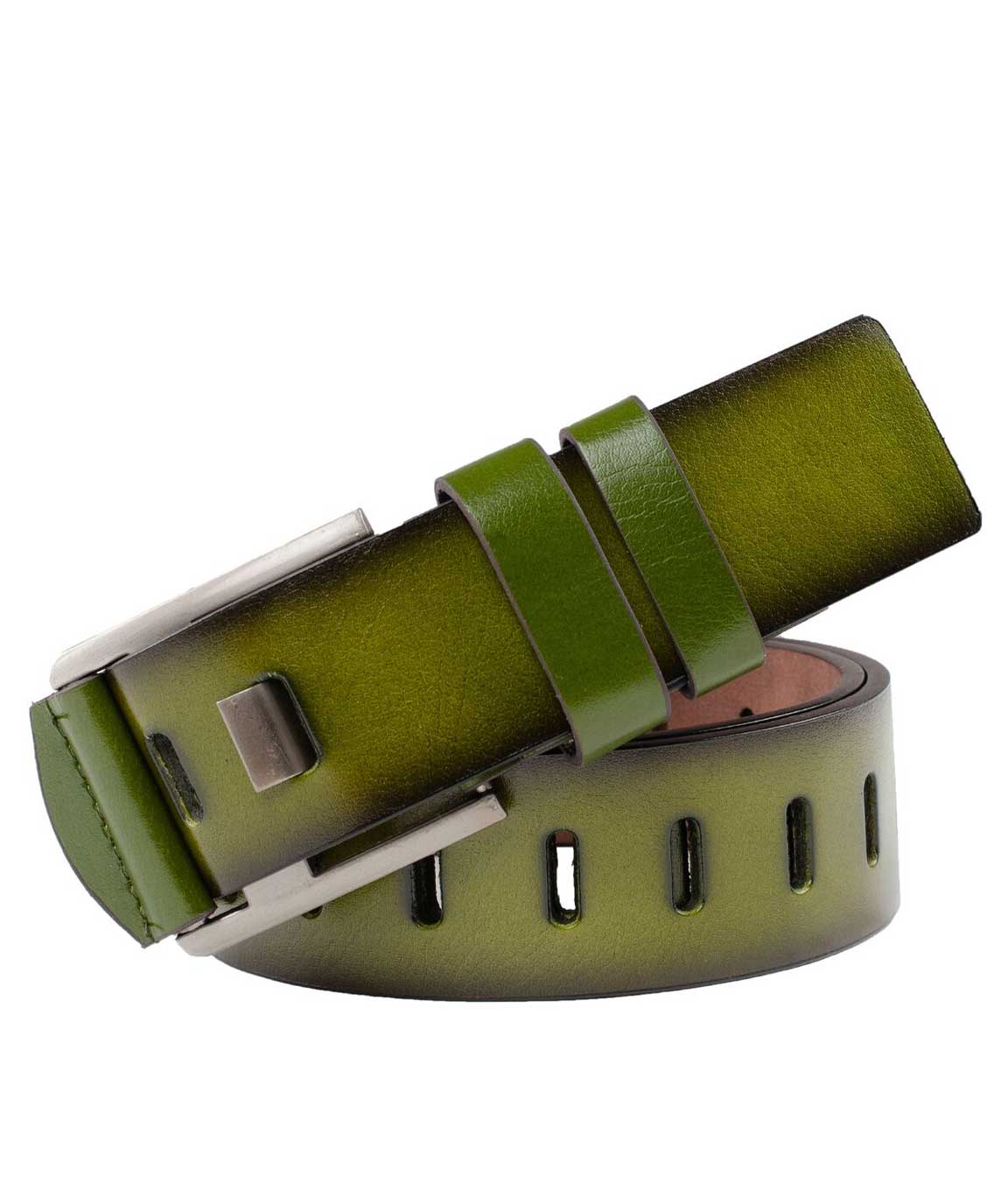Winsome Deal Green Leatherette Casual Belt For Men`s