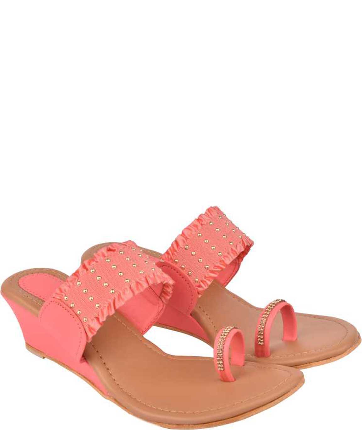 WOMEN BABY PINK WEDGES