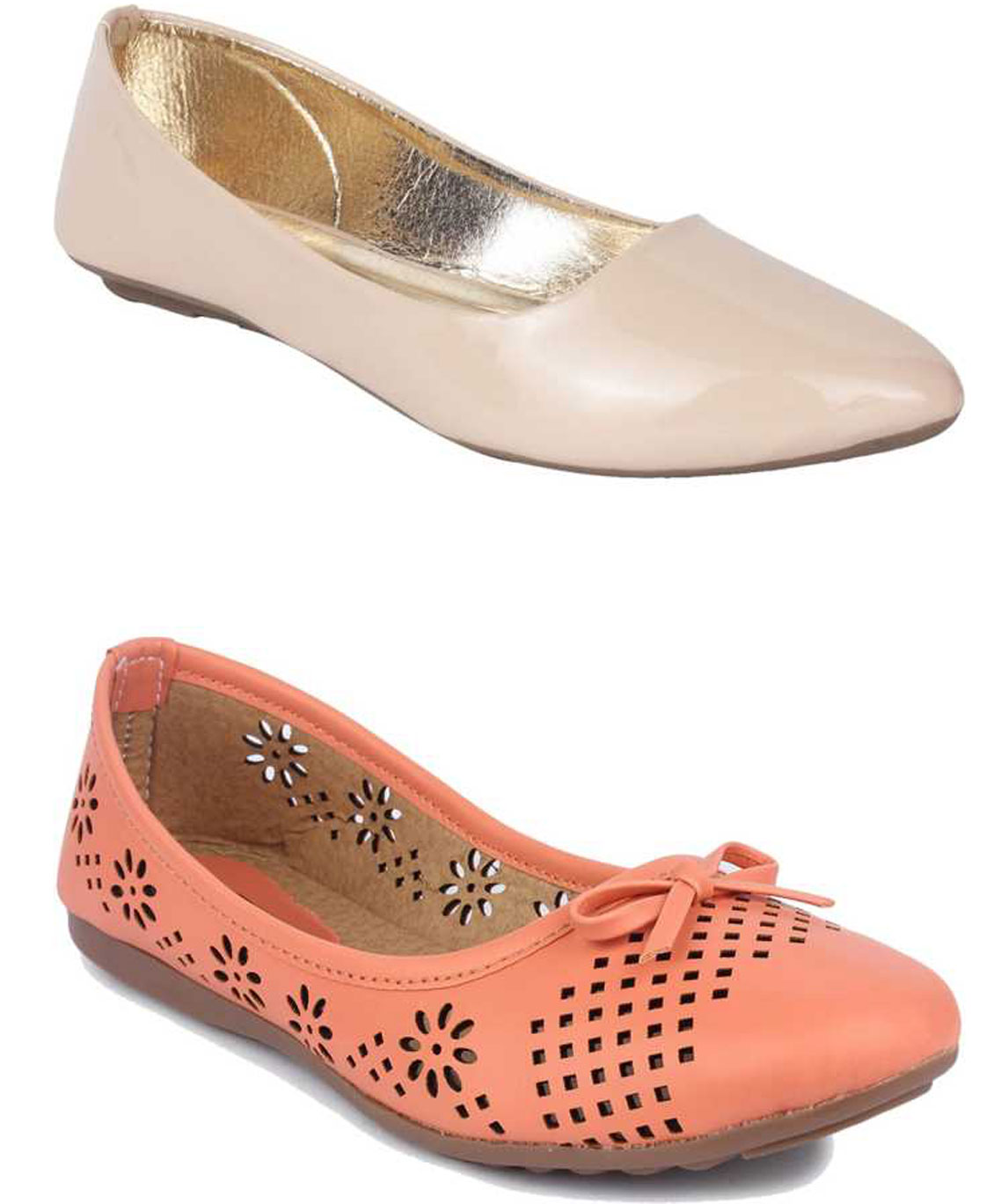 WOMEN BELLIES (CREAM/ORANGE) MULTICOLOR