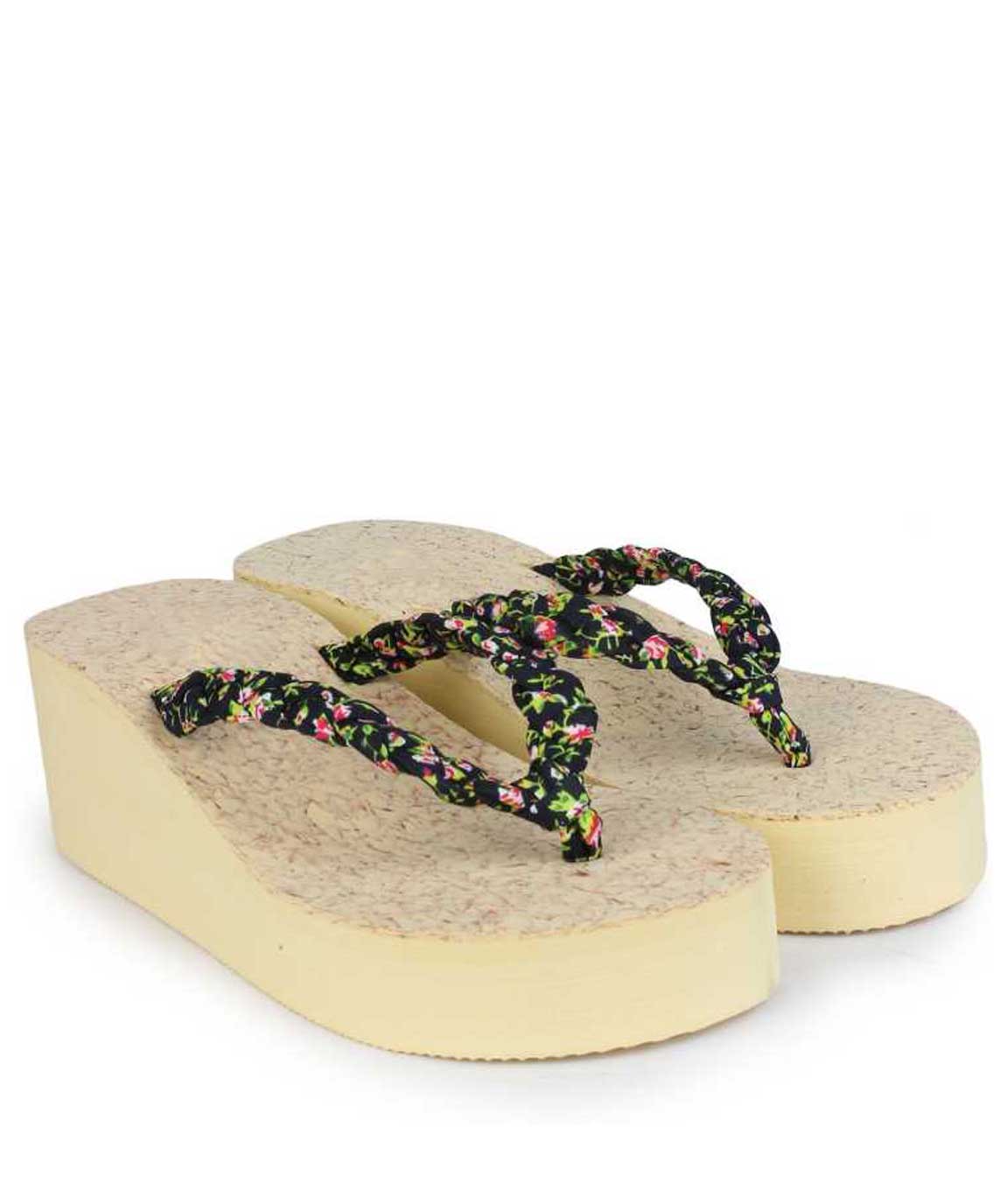 WOMEN BLACK SLIPPER WEDGES