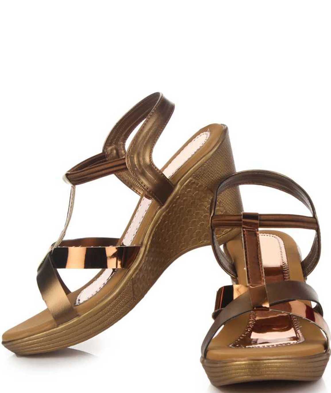 WOMEN GOLD-COPPER WEDGES
