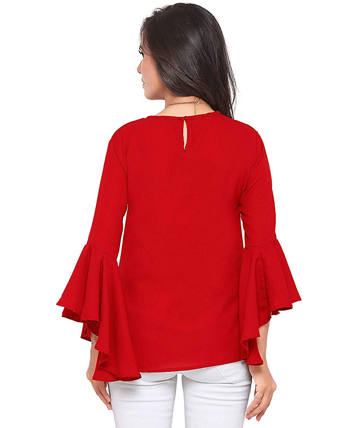 Women`s Crepe Flute/Bell Sleeve Top