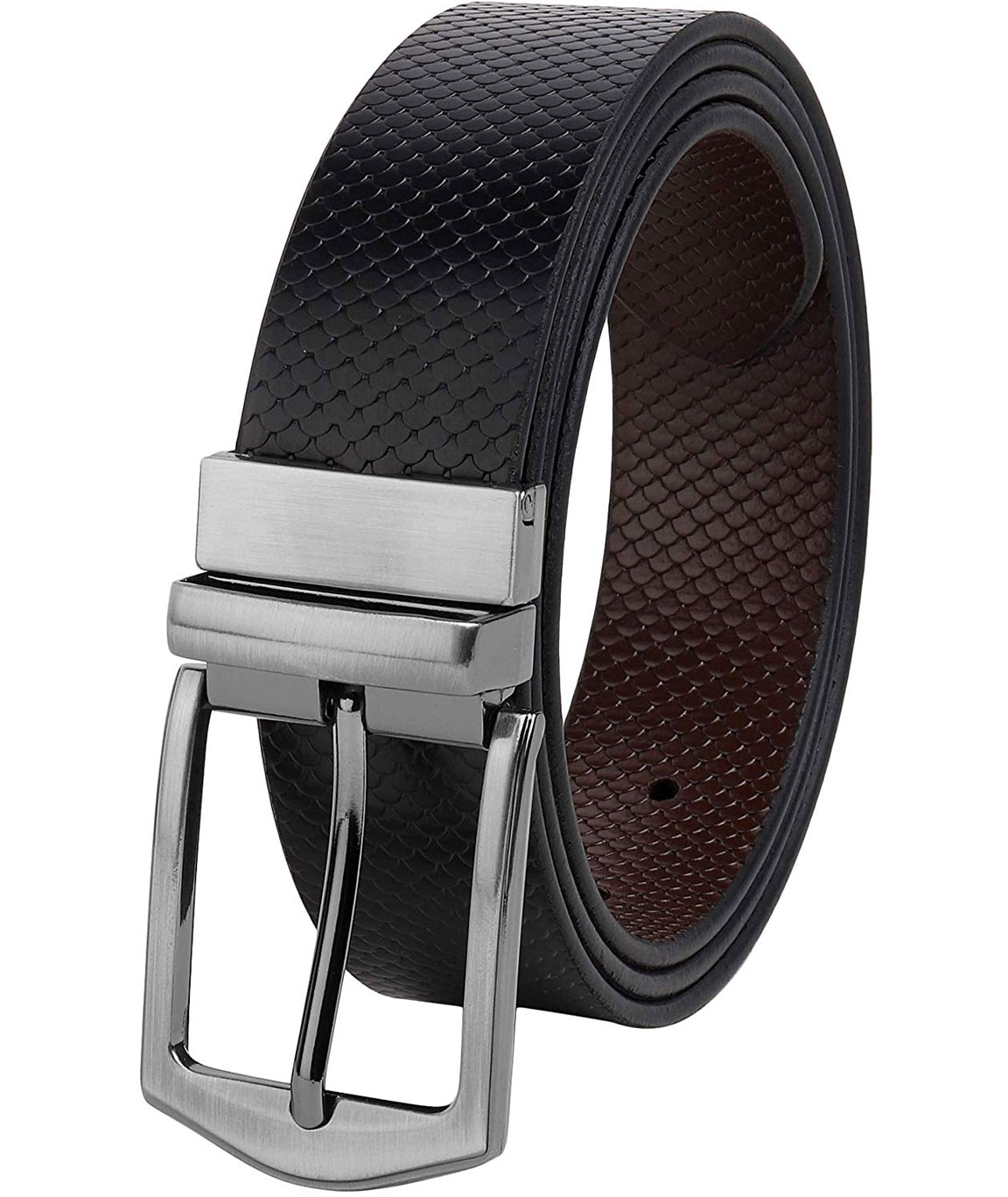 ZORO Men`s Genuine Leather Reversible Black Brown Belt-1 Year Money back Guarantee-belts for mens-leather belt for men formal branded-genuine leather belt for men RSFS-01