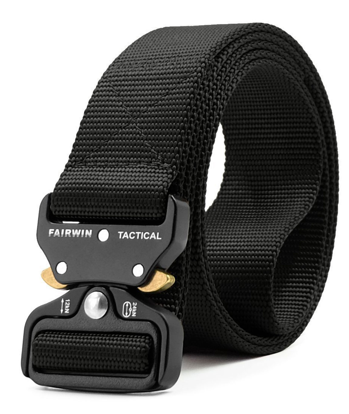 ZORO Men`s Tactical Belt Nylon Military Style Webbing Belt with Metal Buckle , black 