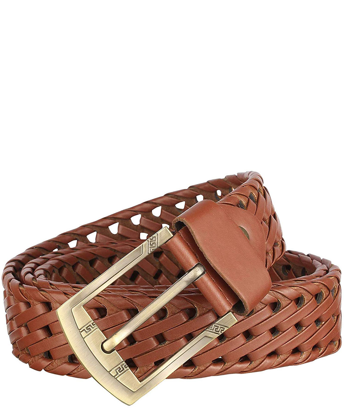 ZORO Men`s Vegan PU Leather Braided Belt for men, formal casual black brown Tan belt, gift for men, gents belt (1 Year Guarantee) BB-02