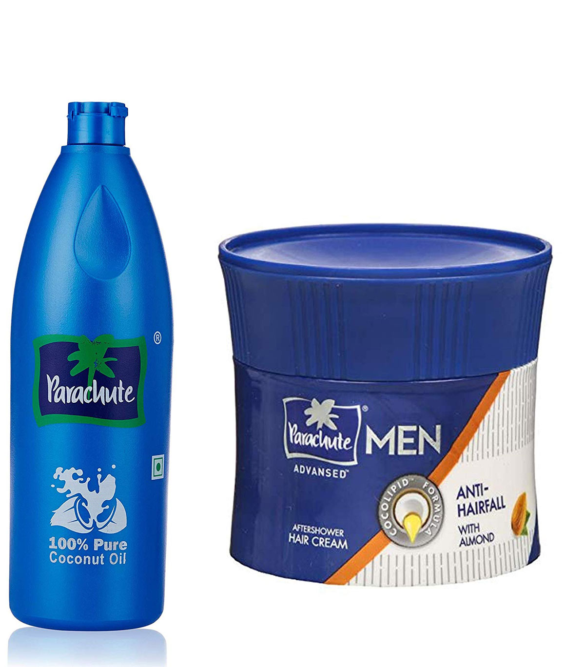 Parachute Coconut Oil Bottle - 600 ml & Advansed Men Hair Cream,  Anti-Hairfall, 100 gm (Pack of 3) Combo