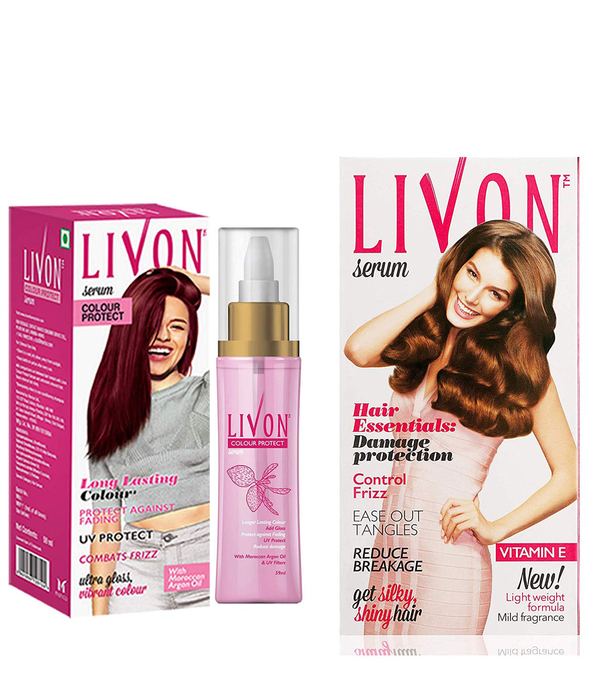 Livon Color Protect Hair Serum For Women, 59 ml and Livon Serum, 100ml
