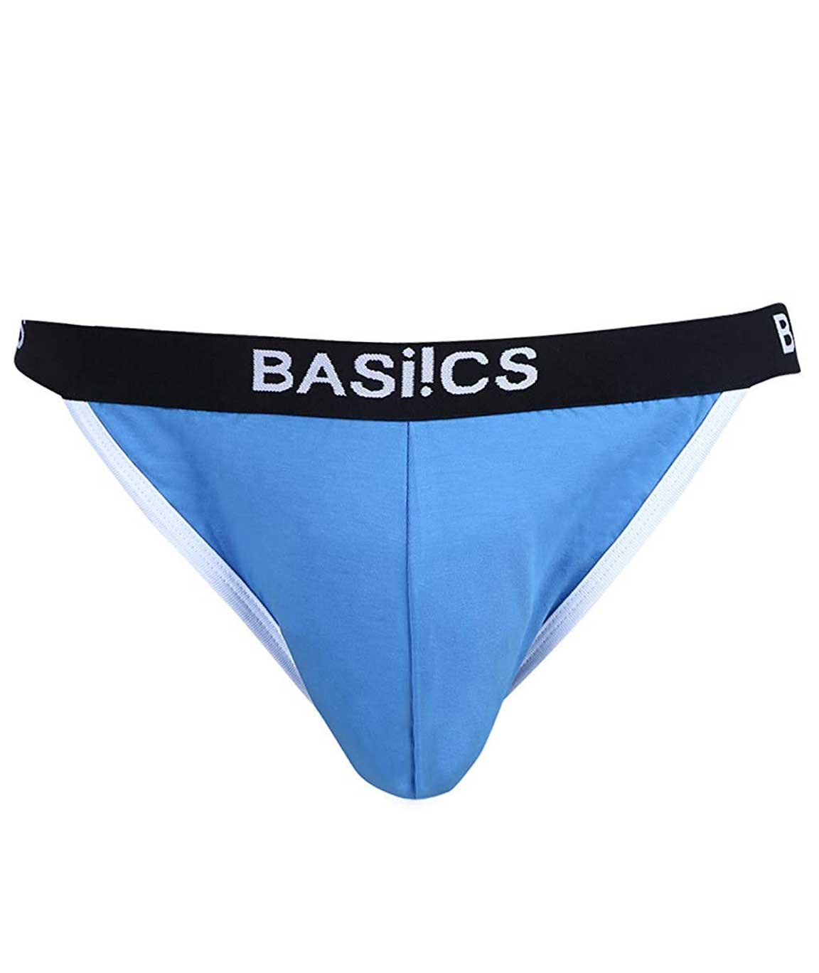 BASIICS by La Intimo Men`s Blue Cotton Spandex Thigh High Brief