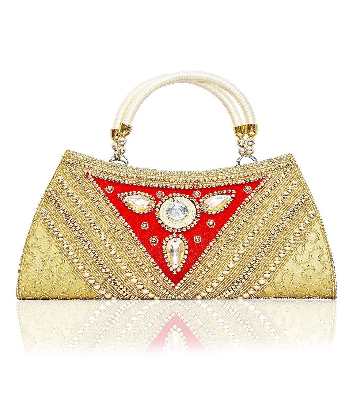 Buy Bag Pepper Latest Handicraft Women's Embroidered Bridal  Handbag/Shoulder Bag for Girl & Women…Rose Gold at Amazon.in