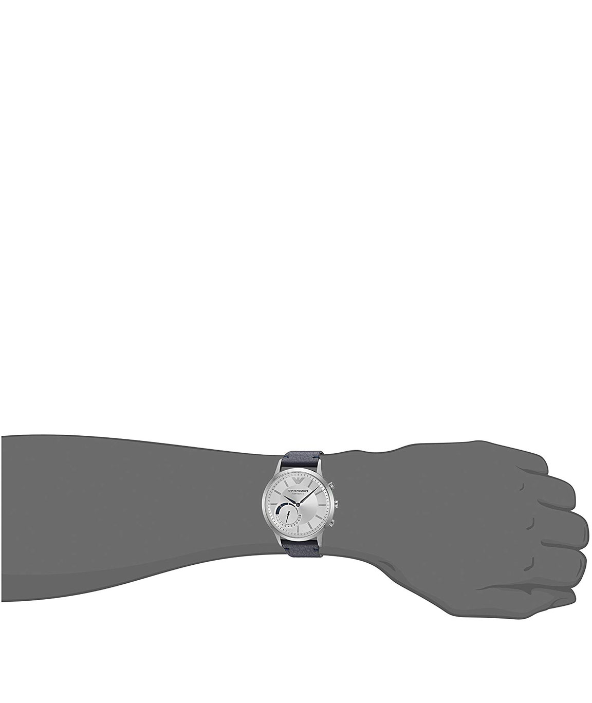 Emporio Armani Men`s Blue Leather Connected Hybrid Smartwatch