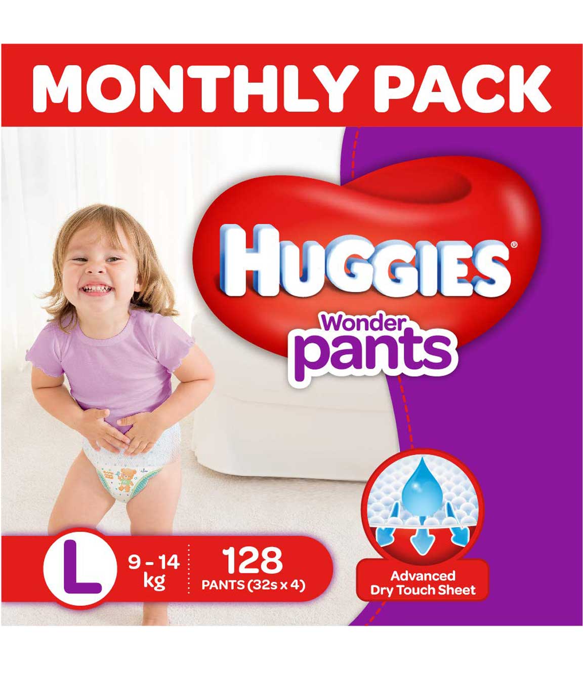 Huggies Wonder Pants Large Size Diapers - L (96 Pieces) - All Home Product-cheohanoi.vn